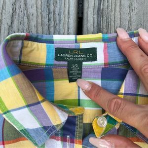 RALPH LAUREN plaid button-down top
